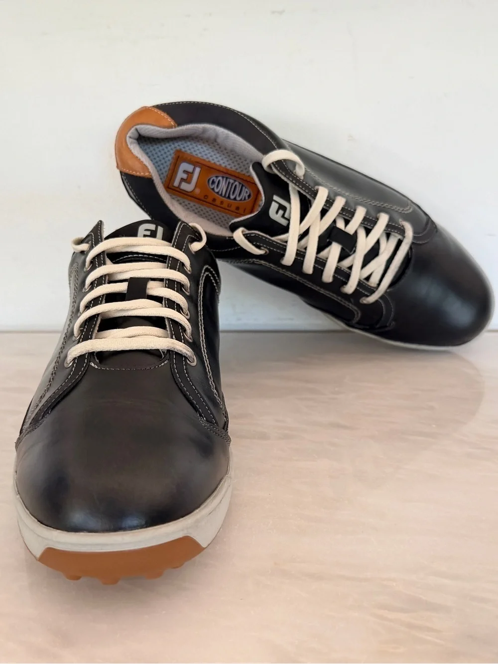FootJoy Contour Casual Golf Shoes Men’s 10M Black Leather Spikeless 54244